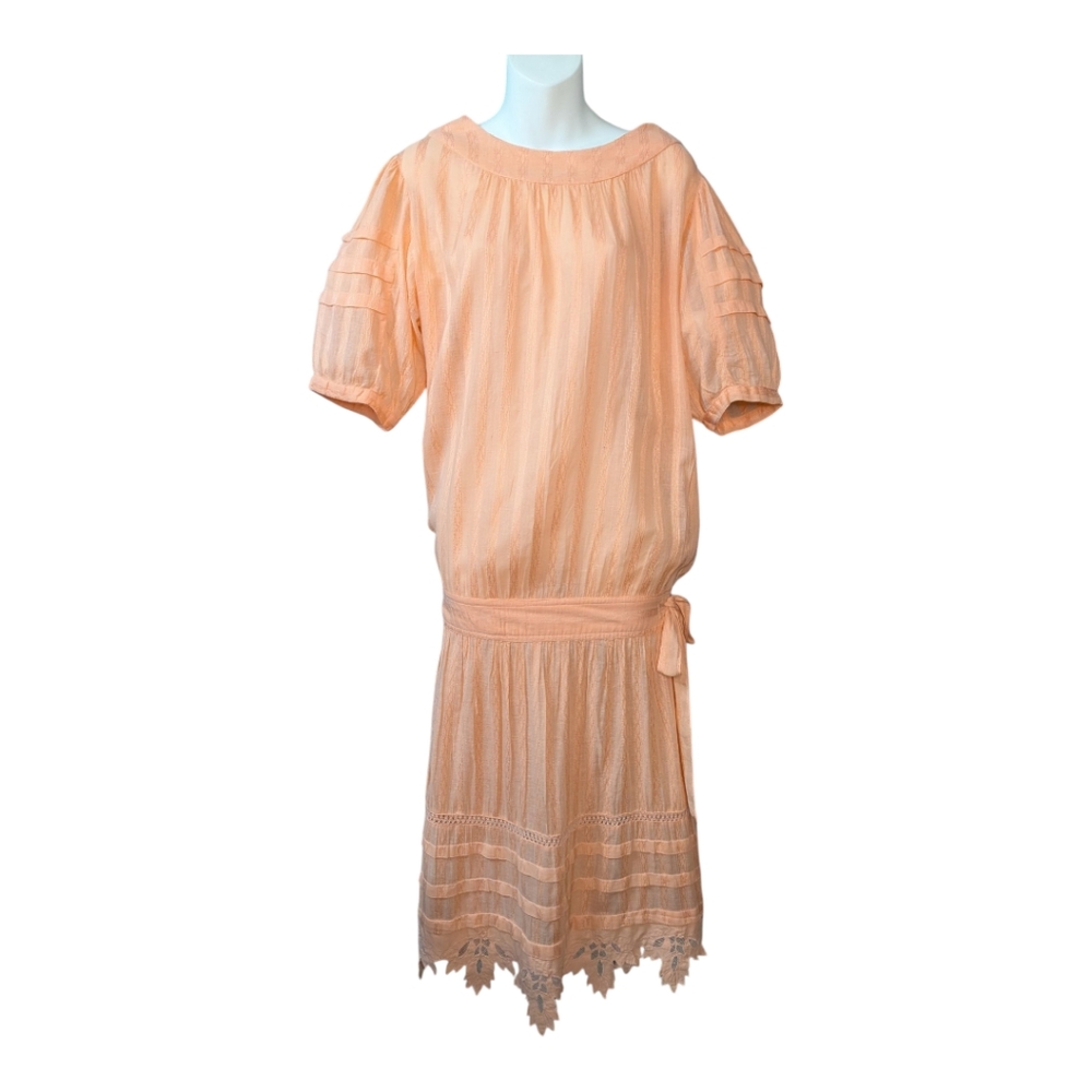 VTG Esthete Peach Dress with Lace Detail